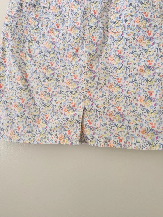 J. Jill Floral Print White Mini Skirt Size 18 Live-in Chino Spring Cotton Garden - Picture 10 of 10